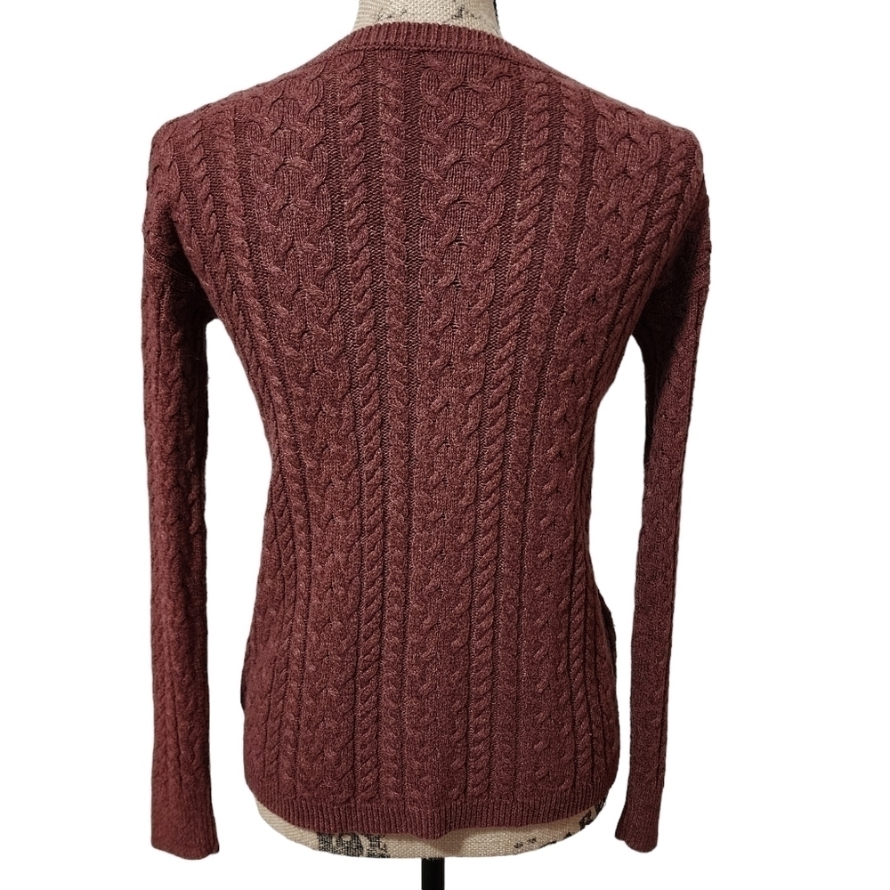 American Eagle Crew Neck Cable Knit Zip Side Sweater - Small - Picture 5 of 8